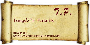 Tenyér Patrik névjegykártya